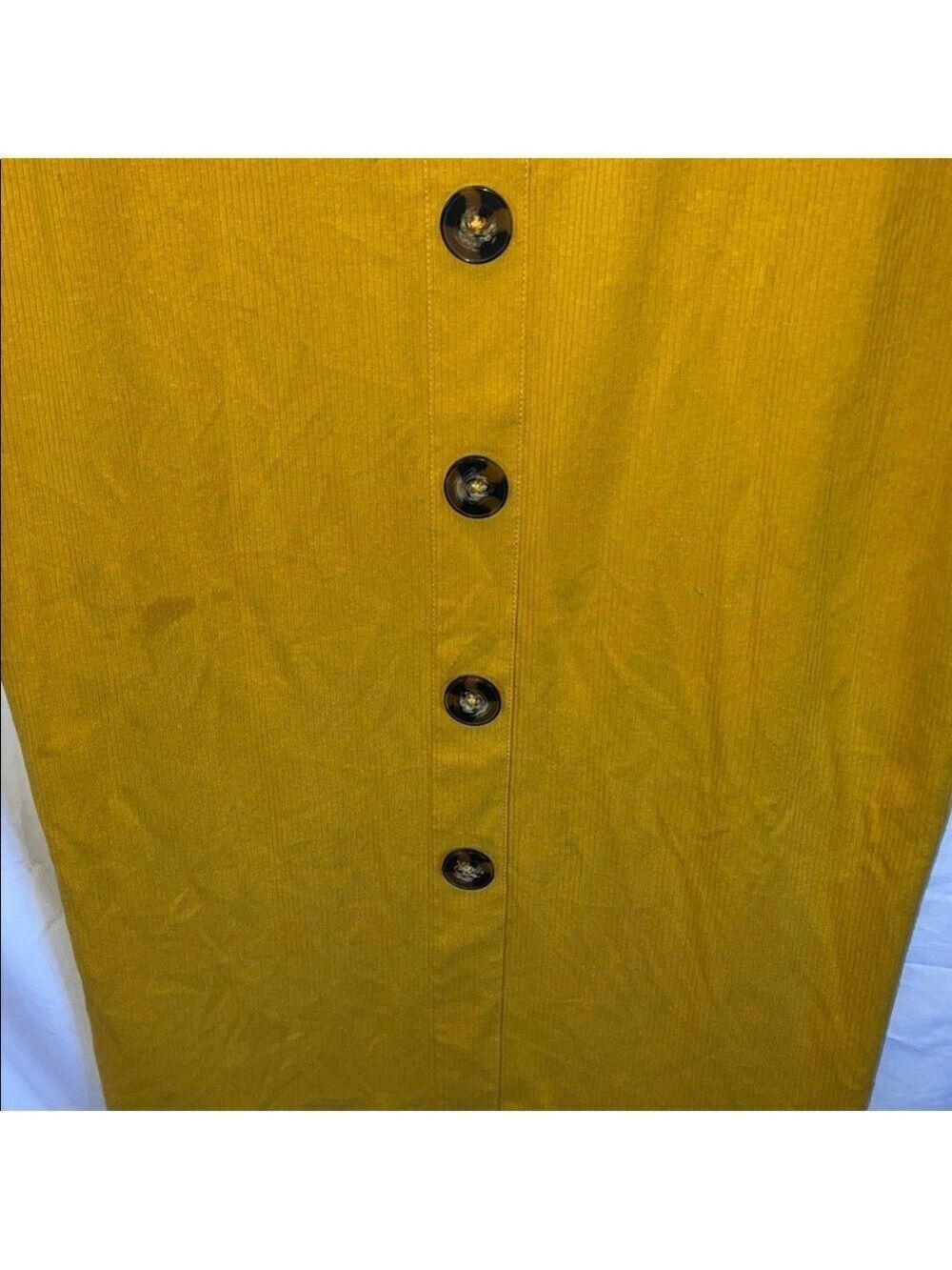 Derek Heart Mustard Midi Dress with Buttons, Plus Size 3X - Picture 6 of 11